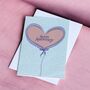 Happy Anniversary Card Heart Balloon Design, thumbnail 1 of 2