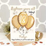 Personalised Gold Balloons Age Birthday Card, thumbnail 8 of 12