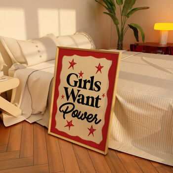 Girls Want Power Feminist Gift For Her Art Print, 7 of 10