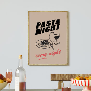 Pasta Night Every Night Illustrated Pasta Print, 2 of 6