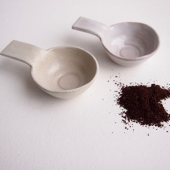 Handmade Oatmeal Pottery Coffee Scoop / Spoon, 2 of 10