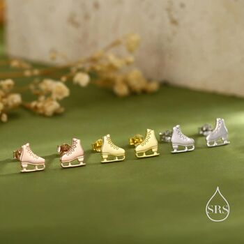 Sterling Silver Ice Skate Stud Earrings, 3 of 11