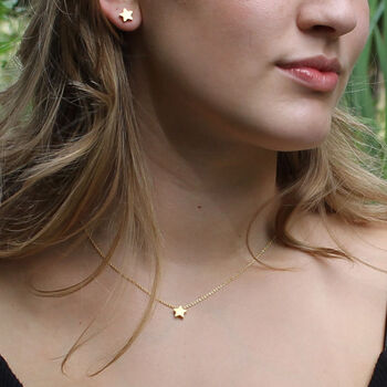Star Necklace In Matt Gold/Silver, 3 of 7