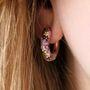 Aster Wildflower Gold Or Silver Chunky Floral Hoop Earrings, thumbnail 3 of 4