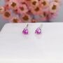 Ruby Pink Cz Tiny Stud Earrings In Sterling Silver, thumbnail 1 of 9