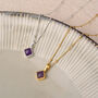 Gem Birthstone Necklace Sterling Silver Or 18ct Gold Plated, thumbnail 3 of 12