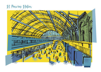 St Pancras Station London Greetings Card, 2 of 2