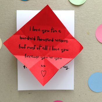 Personalised Origami Heart Valentines Day Card, 5 of 5