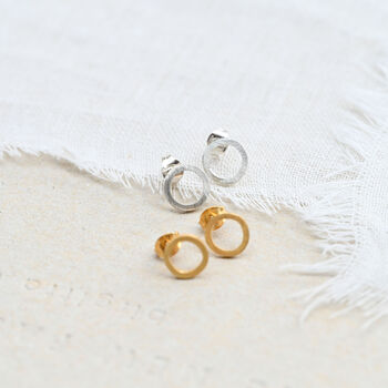 Modern Geometric Circle Studs, 4 of 4