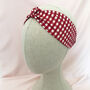 Red Gingham Silk Knot Headband, thumbnail 4 of 4