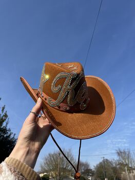 Personalised Brown Cowboy Hat, 5 of 5