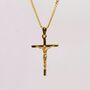 Crucifix Handmade 18 K Gold Plated Necklace, thumbnail 2 of 5
