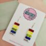 Paint Swatch Glitter Resin Earrings / Artist Statement Jewellery Colourful Palette Gift / Gift For Art Teachers Creative Classroom Jewellery, thumbnail 6 of 6