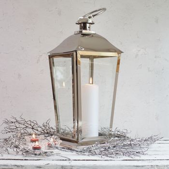 Silver Stainless Steel Candle Lantern, 4 of 7