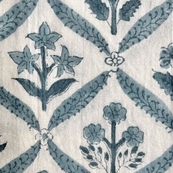 The Walled Garden Blue Block Printed Napkin Set Of Four, 4 of 5