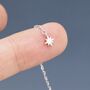 Tiny Starburst Threader Earrings In Sterling Silver, thumbnail 8 of 11