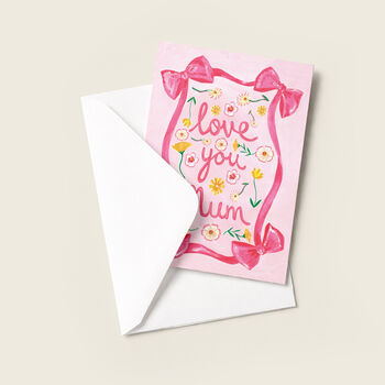 Love You Mum Floral Bow Card, 4 of 5