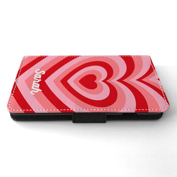Personalised Leather Heart Design Wallet Flip Case, 2 of 9