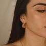 Triangle Chunky 18 K Gold Plated Hoop Earrings, thumbnail 1 of 4