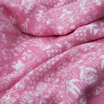 Personalised Lambswool People Baby Blanket In Pink, 4 of 6