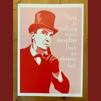 Sherlock Holmes Portrait Print And Quote, 2 of 7