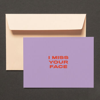 'Miss Your Face' Long Distance Anniversary Card, 2 of 2