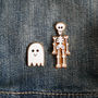 Skeleton And Ghost Pin Badges, thumbnail 3 of 9