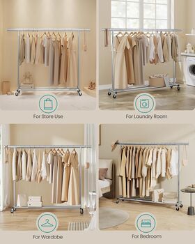 Heavy Duty Clothes Rack With Extendable Rail, 8 of 12
