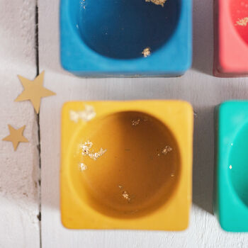 Jesmonite Tea Light Holder Set With Gold Leaf, 5 of 5