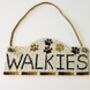 Paw Print Walkies Hanging Mosaic Sign Decoration, thumbnail 1 of 5