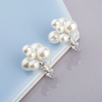 Silver Plated Pearl Bubble Stud Earrings, 5 of 12