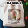 Personalised Christmas Breakout Elf Tote Gift Bag, thumbnail 5 of 6