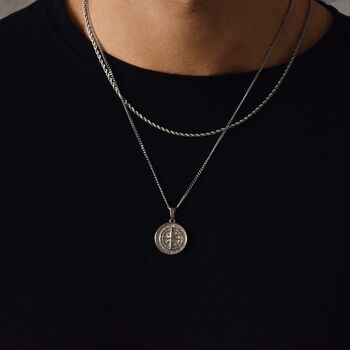 Silver Compass Men Necklace Gift, 6 of 6