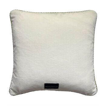 Cora Abstract White Piped Linen Cushion, 7 of 7