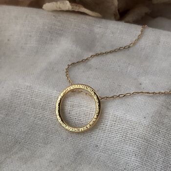 Textured Circle Necklace, 4 of 12