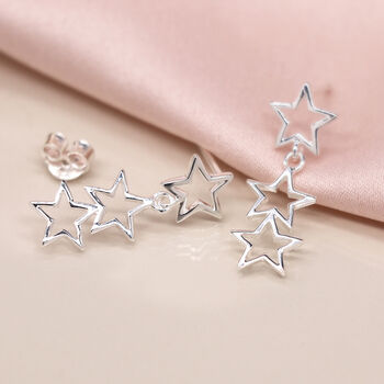 Sterling Silver Cut Out Shooting Star Stud Earrings – 7mm, 3 of 4