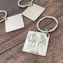 Custom Keyring – Personalised Line Art Portrait Of Couple, thumbnail 4 of 5