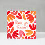 Thank You Teacher Orange Patterns Card, thumbnail 2 of 7