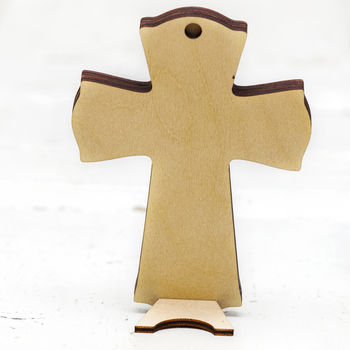 Personalised Wooden Cross With Bird, 2 of 2