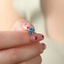 9ct Gold Blue Topaz Stud Earrings, thumbnail 3 of 3