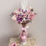 Pink And Purple Dried Flower Bouquet With Gypsophila, thumbnail 2 of 5
