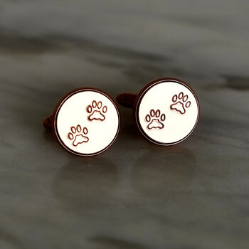 Hand Made Paw Print Cufflinks, 4 of 6