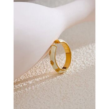 Monaco D’or Gold Foil Ombré Enamel Band Charm Ring, 3 of 4