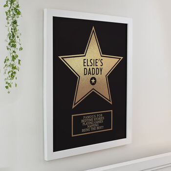Fathers Day Gifts Star Award Personalised Framed Print, 4 of 8