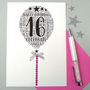 16th Happy Birthday Balloon Sparkle Card, thumbnail 1 of 12