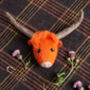 Highland Cow Brooch Needle Felting Craft Kit, thumbnail 1 of 8