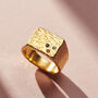 Chunky Textured Confetti Birthstone Signet Ring, thumbnail 2 of 8