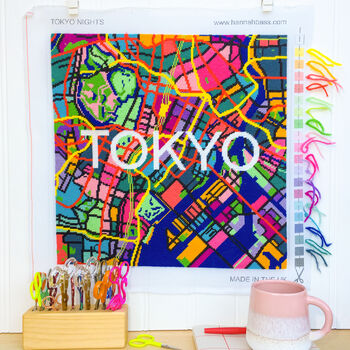 Tokyo Nights City Map Tapestry Kit, 6 of 8