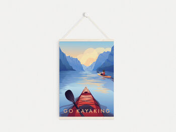 Go Kayaking Travel Poster Art Print, 6 of 8
