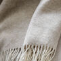 Natural Beige Herringbone Wool Throw, thumbnail 3 of 5